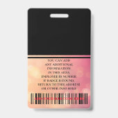Aangepaste werknemer - Foto, streepjescode, Logo,  Badge (Achterkant)