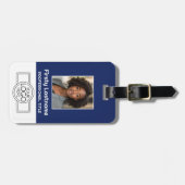 Aangepaste werknemer - Foto, streepjescode, Logo, Bagagelabel (Voorkant horizontaal)