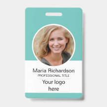 Aangepaste werknemer, foto, streepjescode, Logo, n