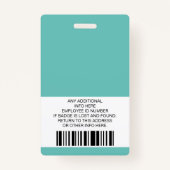 Aangepaste werknemer, foto, streepjescode, Logo, n Badge (Achterkant)