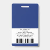 Aangepaste werknemer, foto, streepjescode, Logo, n Badge (Achterkant)