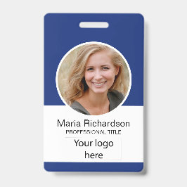 Aangepaste werknemer, foto, streepjescode, Logo, n Badge