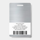 Aangepaste werknemer, foto, streepjescode, Logo, n Badge (Achterkant)