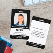 Aangepaste werknemer Foto zwart-wit medische ID Badge
