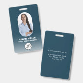 Aangepaste werknemer Fotogradiënt blauwe kaart Badge (Voor- en achterkant)