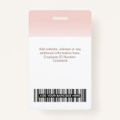 Aangepaste werknemer Fotogradiënt Cute Blush Pink Badge (Achterkant)