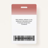 Aangepaste werknemer Fotogradiënt Terracotta Badge (Achterkant)