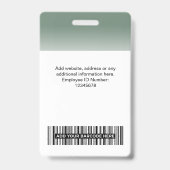 Aangepaste werknemer Fotogradiëntpagina Groen Badge (Achterkant)