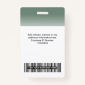 Aangepaste werknemer Fotogradiëntpagina Groen Badge (Achterkant)