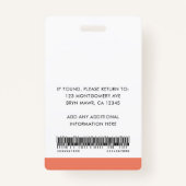 Aangepaste werknemer fotokaart, Logo, streepjescod Badge (Achterkant)