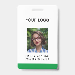 Aangepaste werknemer fotokaart, Logo, streepjescod Badge