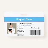 Aangepaste werknemer Fotostreepjescode Verpleegart Badge (Voorkant)