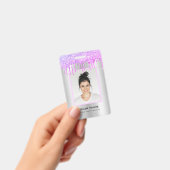 Aangepaste werknemer Glitter Drift Paarse Silver N Badge (Handheld)
