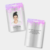 Aangepaste werknemer Glitter Drift Paarse Silver N Badge (Voor- en achterkant)