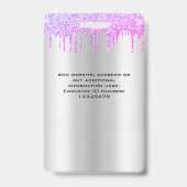 Aangepaste werknemer Glitter Drift Paarse Silver N Badge (Achterkant)