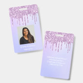 Aangepaste werknemer Glitter Streven Paarse violet Badge (Voor- en achterkant)