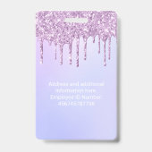 Aangepaste werknemer Glitter Streven Paarse violet Badge (Achterkant)