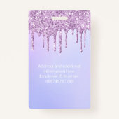 Aangepaste werknemer Glitter Streven Paarse violet Badge (Achterkant)