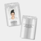 Aangepaste werknemer Glitter stuurt Zilvergrijze n Badge (Voor- en achterkant)