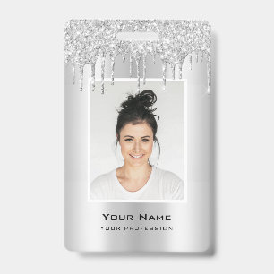 Aangepaste werknemer Glitter stuurt Zilvergrijze n Badge
