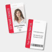 Aangepaste Werknemer Grote Foto, BarCode, Logo, Na Badge (Voor- en achterkant)