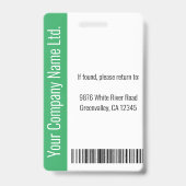 Aangepaste werknemer Grote Foto, BarCode, Logo, Na Badge (Back)