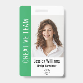 Aangepaste werknemer Grote Foto, BarCode, Logo, Na Badge
