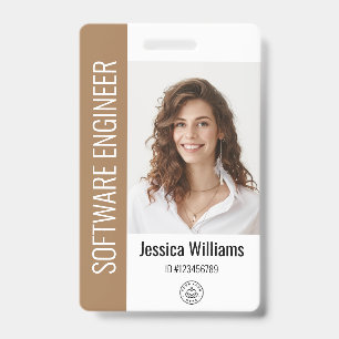 Aangepaste werknemer Grote Foto, BarCode, Logo, Na Badge