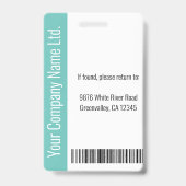 Aangepaste werknemer Grote Foto, BarCode, Logo, Na Badge (Back)