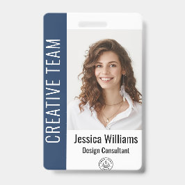 Aangepaste werknemer Grote Foto, BarCode, Logo, Na Badge