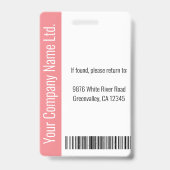 Aangepaste werknemer Grote Foto, BarCode, Logo, Na Badge (Back)