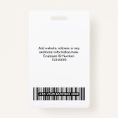 Aangepaste werknemer Grote Foto Minimale naam Logo Badge (Achterkant)