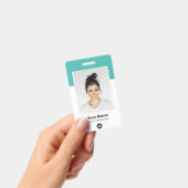 Aangepaste Werknemer Grote Foto Turquoise Logo Naa Badge (Handheld)