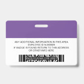 Aangepaste Werknemer Id-badge Bar Code Logo Badge (Achterkant)