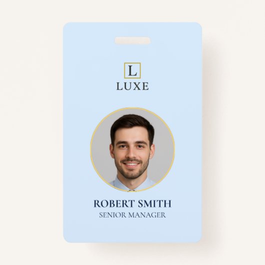 Aangepaste werknemer ID-badge met foto en barcode Badge (Voorkant)