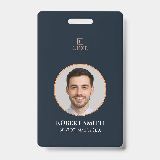 Aangepaste werknemer ID-badge met foto en barcode Badge (Voorzijde)