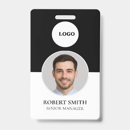 Aangepaste werknemer ID-badge met foto en barcode Badge (Front)
