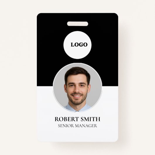 Aangepaste werknemer ID-badge met foto en barcode Badge (Voorkant)