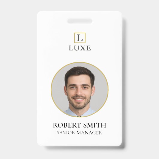 Aangepaste werknemer ID-badge met foto en barcode Badge (Front)