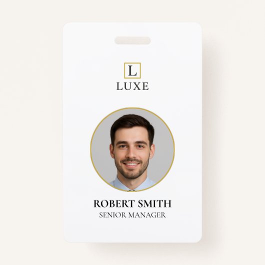 Aangepaste werknemer ID-badge met foto en barcode Badge (Voorkant)