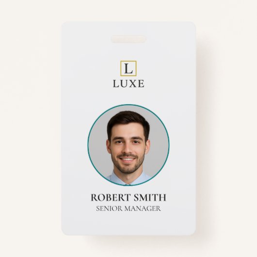 Aangepaste werknemer ID-badge met foto en barcode Badge (Voorkant)