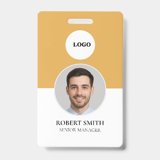 Aangepaste werknemer ID-badge met foto en barcode Badge (Voorkant)