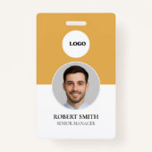 Aangepaste werknemer ID-badge met foto en barcode Badge (Voorkant)