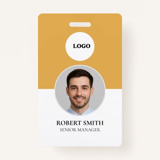 Aangepaste werknemer ID-badge met foto en barcode Badge (Voorkant)