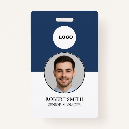 Aangepaste werknemer ID-badge met foto en barcode Badge (Voorkant)