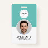 Aangepaste werknemer ID-badge met foto en barcode Badge (Voorkant)