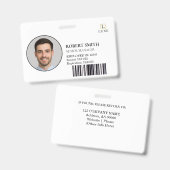 Aangepaste werknemer ID-badge met foto en barcode Badge (Voor- en achterkant)
