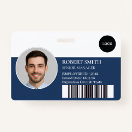 Aangepaste werknemer ID-badge met foto en barcode Badge