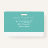 Aangepaste werknemer ID-badge met foto en barcode Badge (Achterkant)