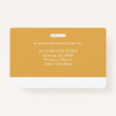 Aangepaste werknemer ID-badge met foto en barcode Badge (Achterkant)